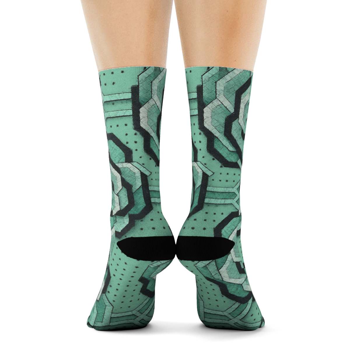 Camellia Pixel Rosette Weave comfortable cotton socks