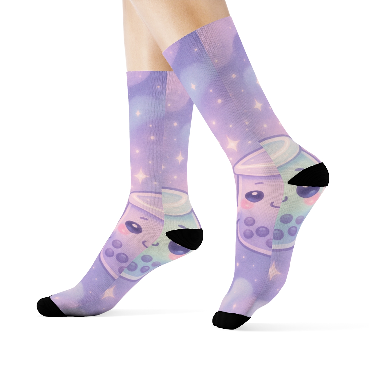 Nebula Bubble Tea Buddies designer logo socks
