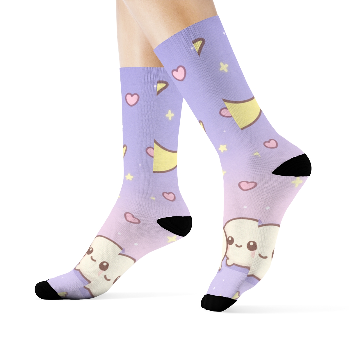 Sleepy Moon Mochi Parade trendy colorful socks