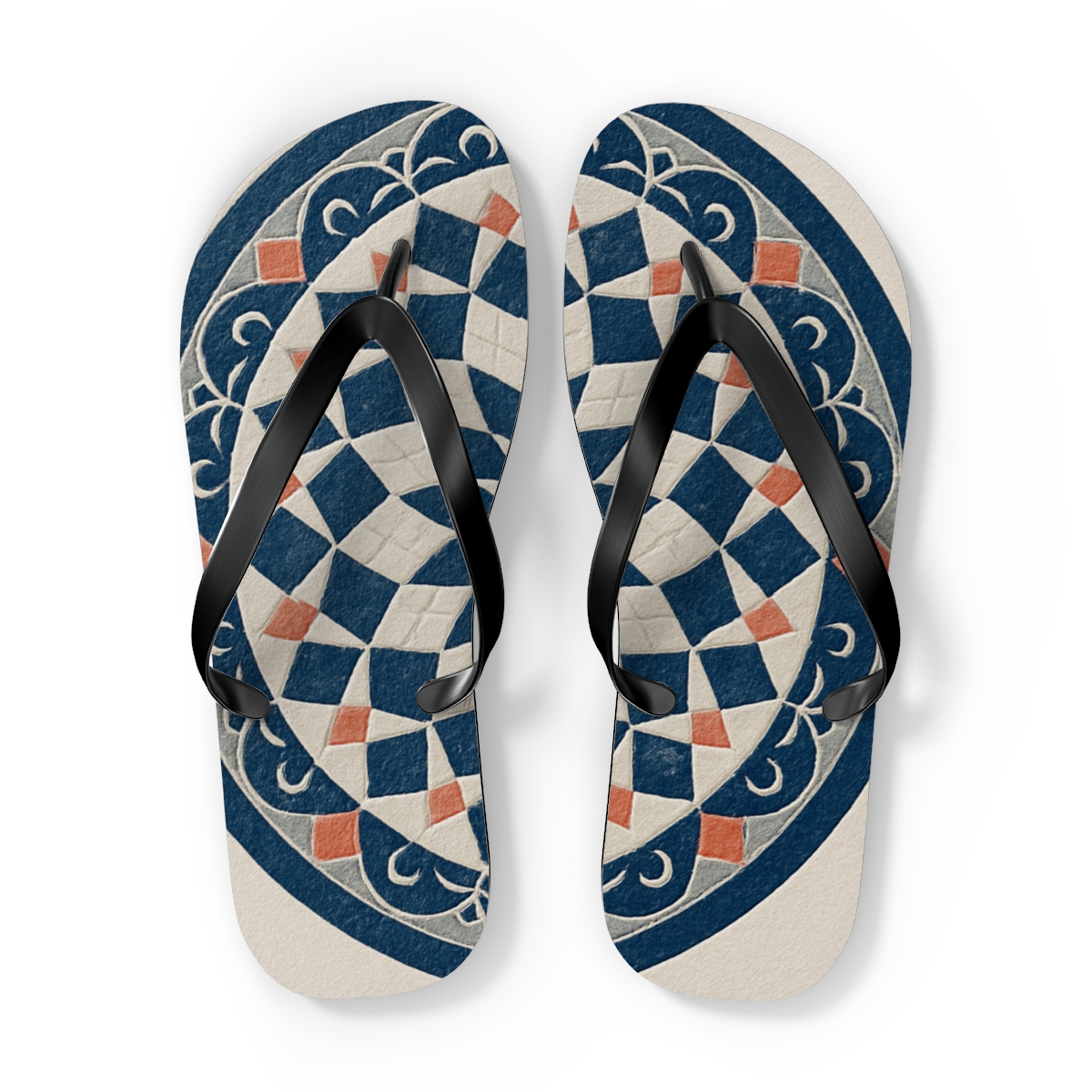 Starburst Lattice Mosaic personalized beach flip flops