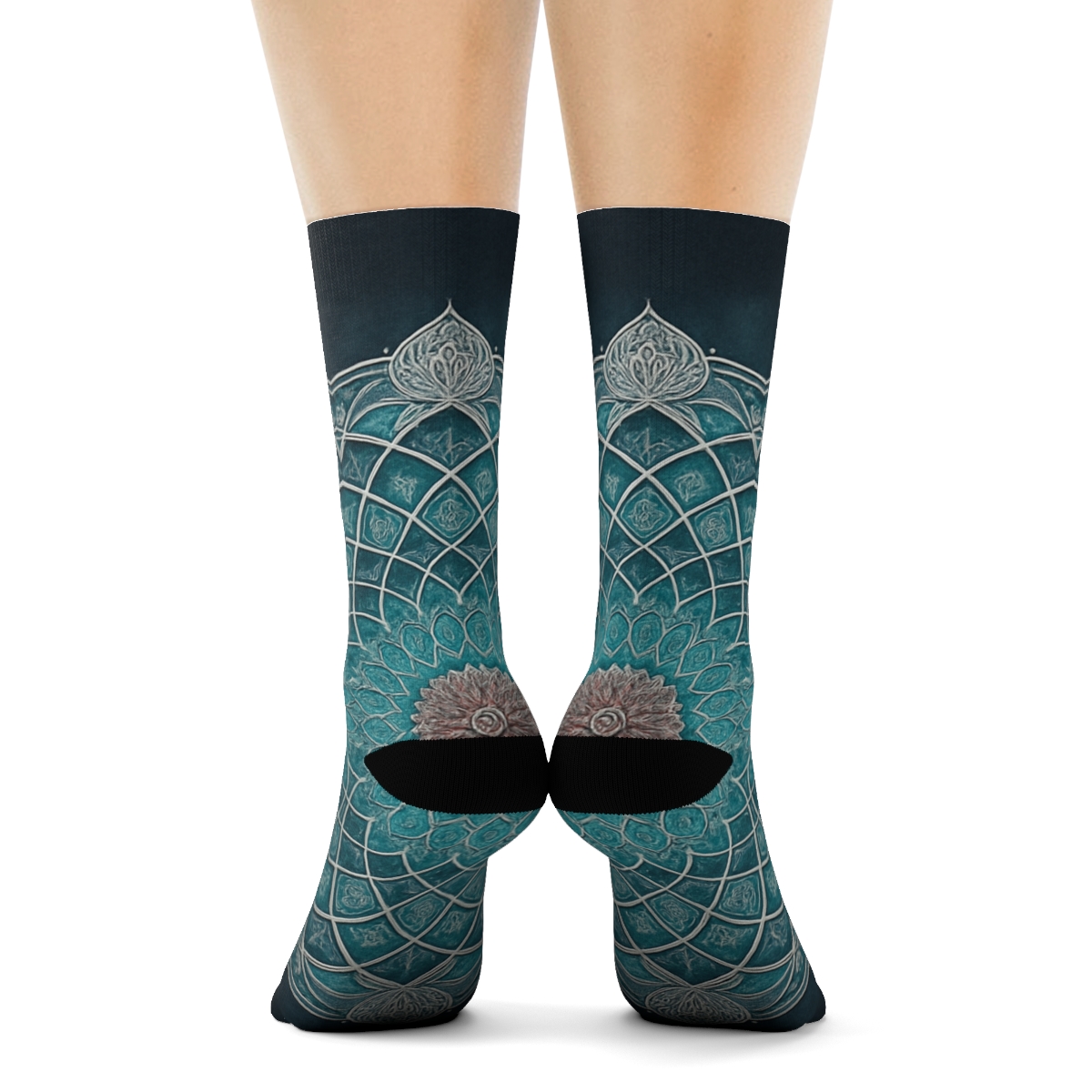 Iridescent Lattice Rosette Atlas trendy colorful socks