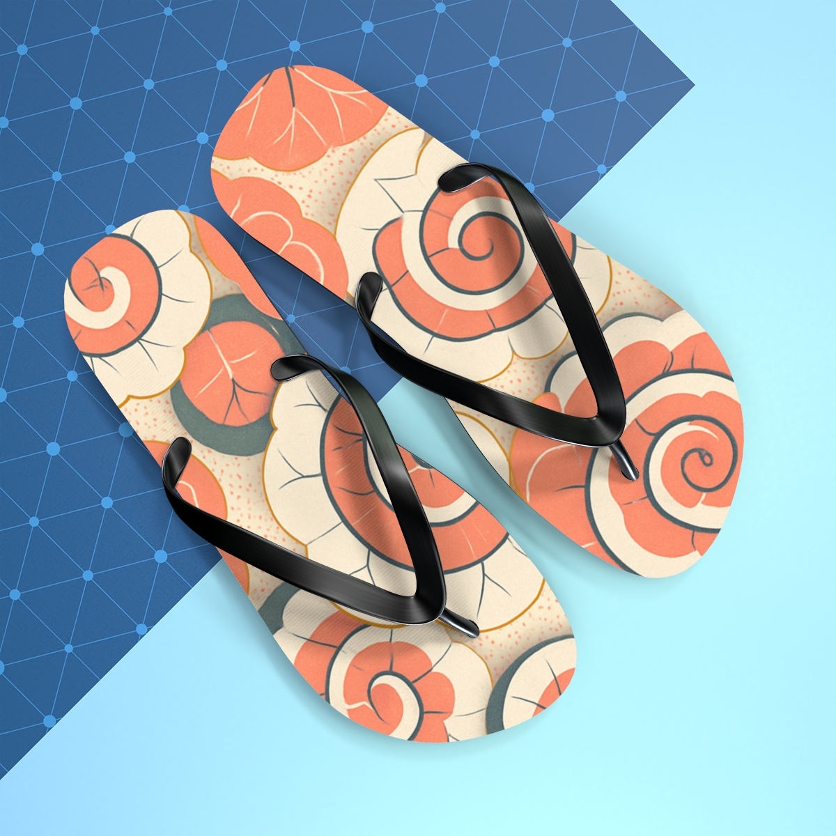 Ranunculus Fractal Rosette Array comfortable casual flip flops