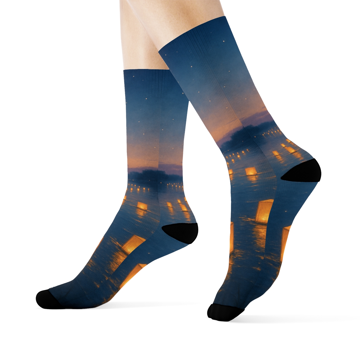 Midsummer Lantern Tide designer logo socks