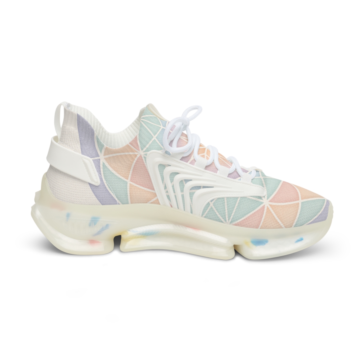 Pastel Prism Lattice Bloom unique printed sneakers
