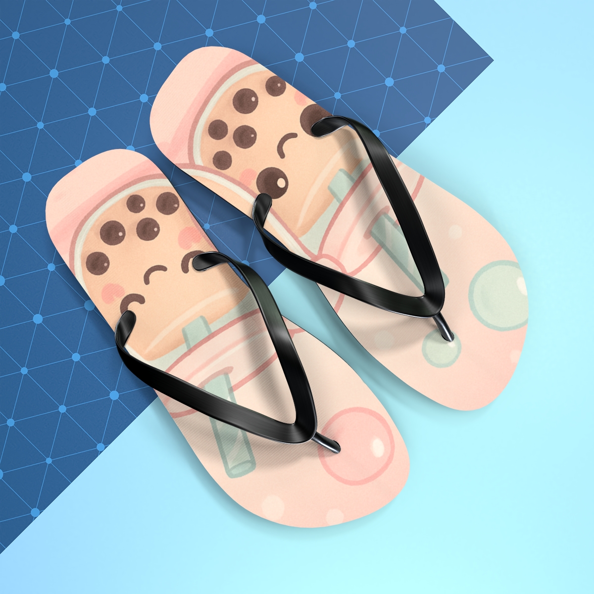Bubble Tea Boba Buddies comfortable casual flip flops