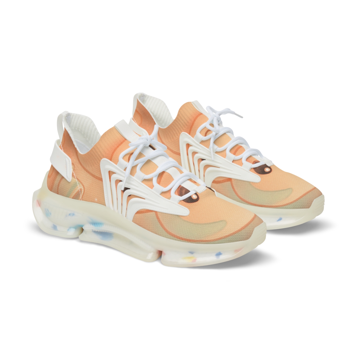 Peach Mochi Moonlets custom sneakers