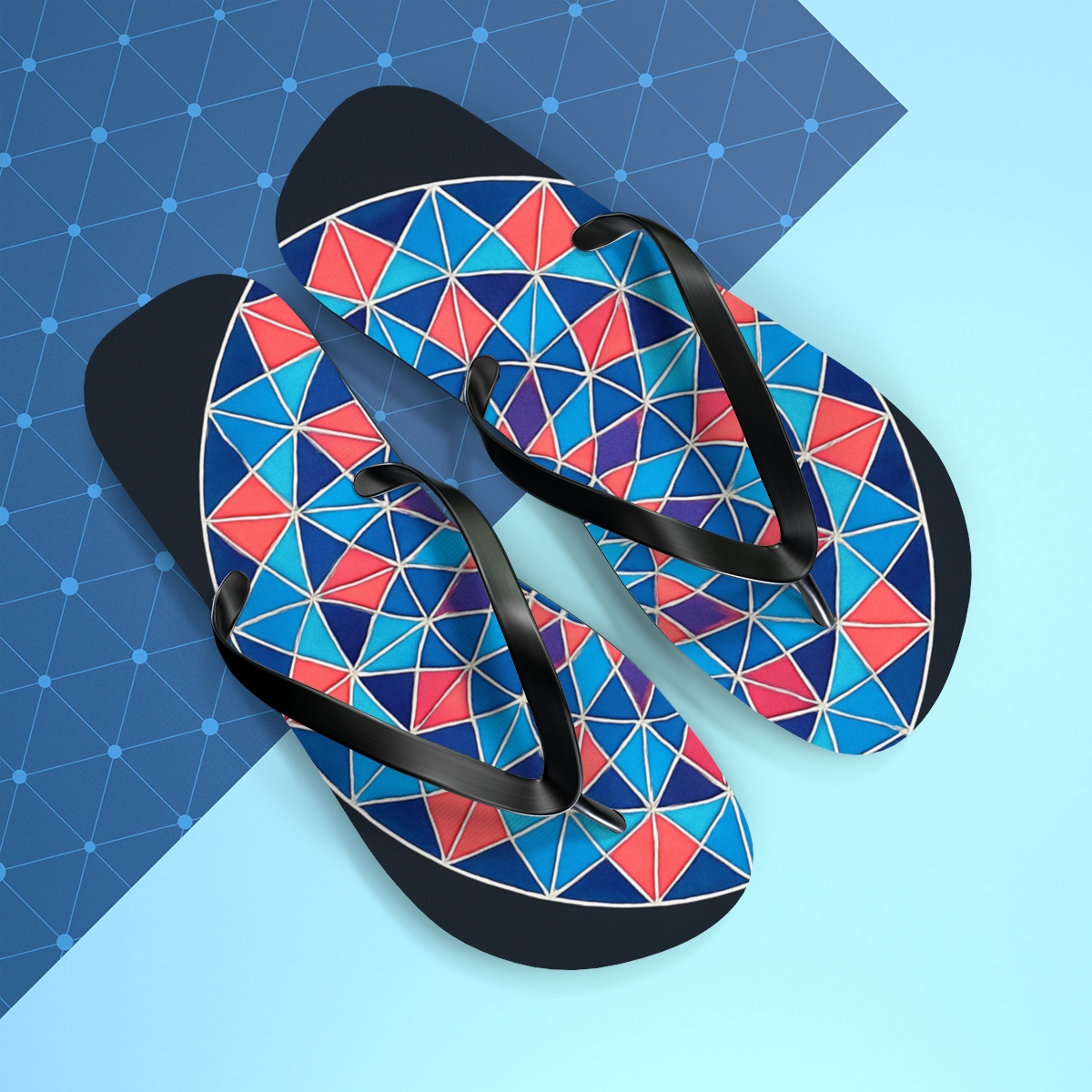 Prismatic Ring Mosaic comfortable casual flip flops