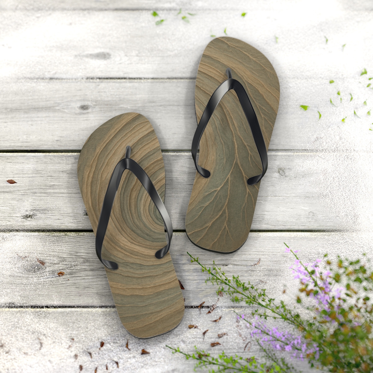 Vortex Silt Spiral designer logo flip flops