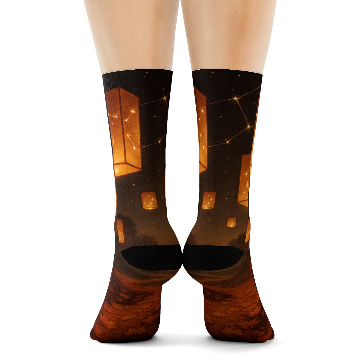 Autumn Lantern Constellation designer logo socks