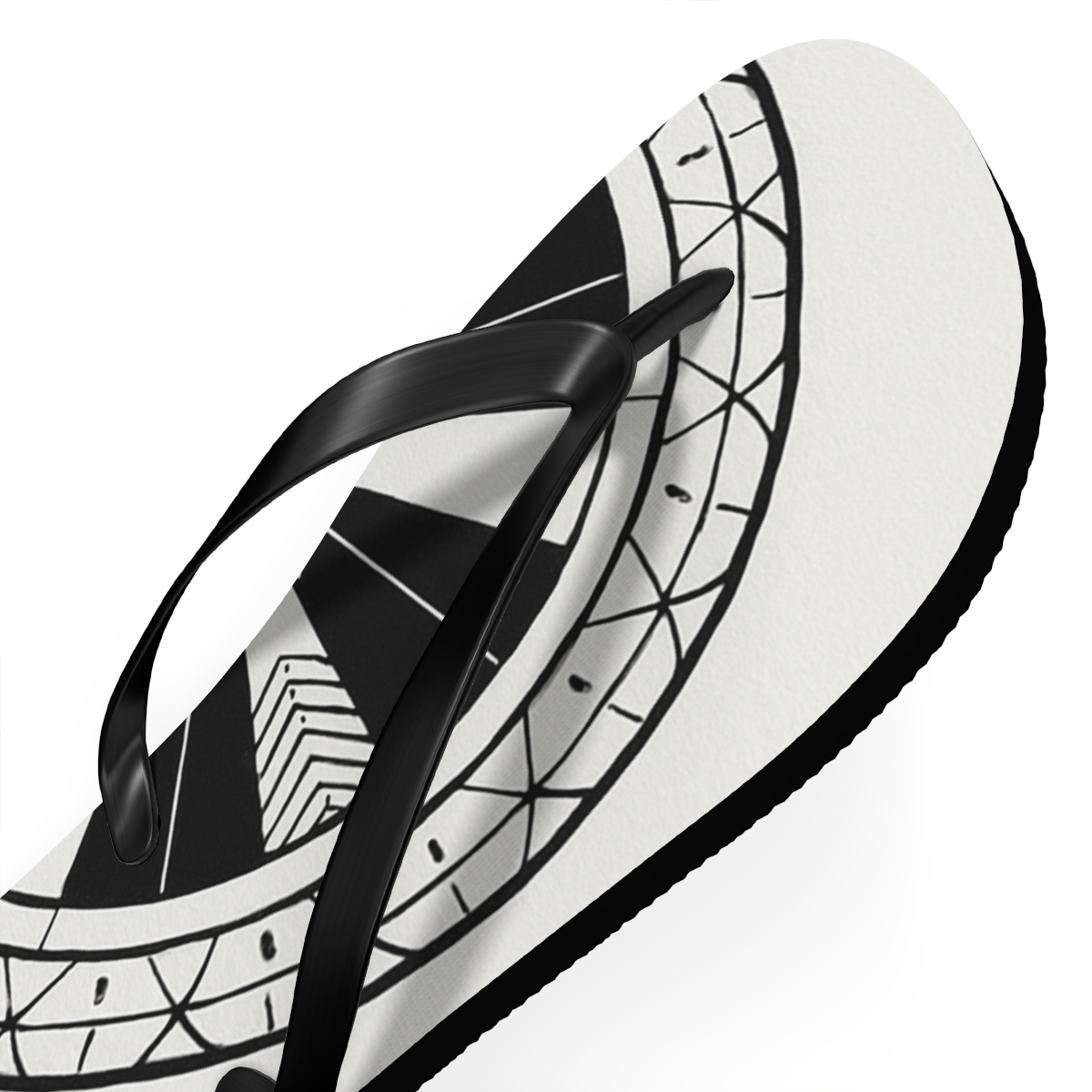Monochrome Petal Matrix Disc personalized beach flip flops