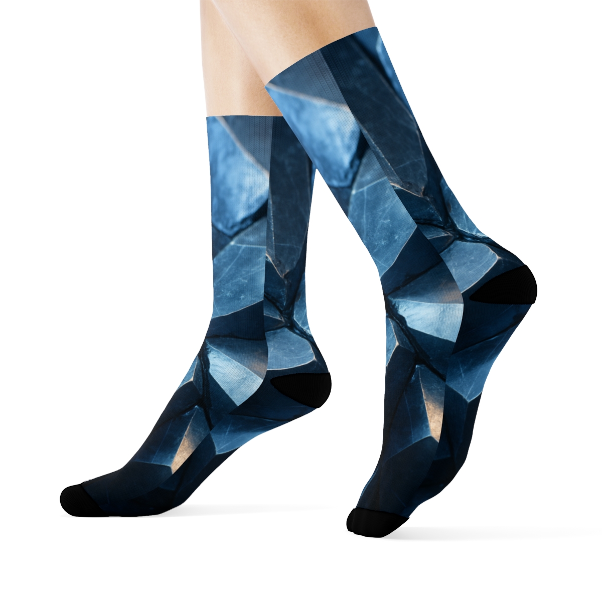 Mineral Facet Prism Drift unique printed sockscustom socks