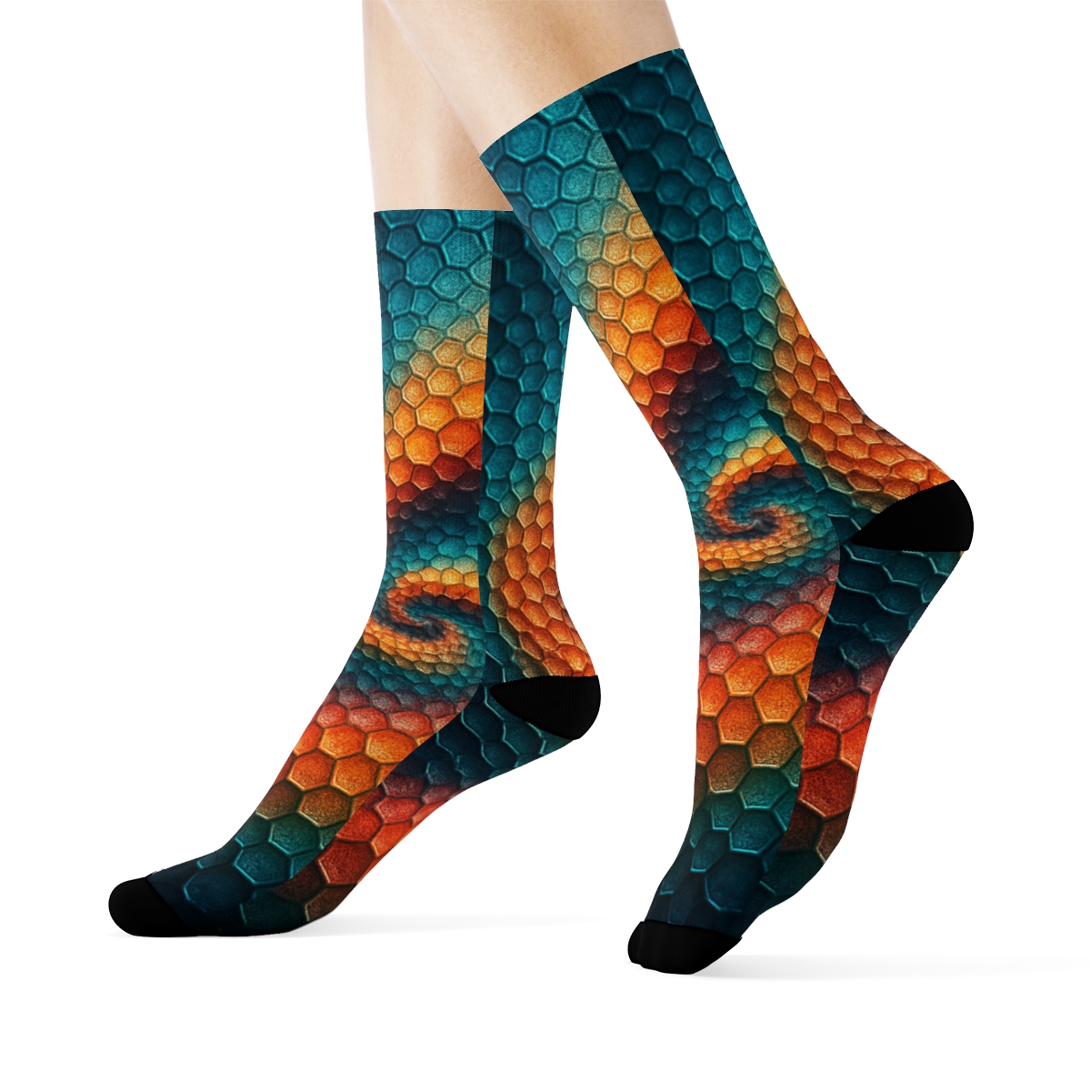 Chromatophore Pulse Mosaic comfortable cotton socks