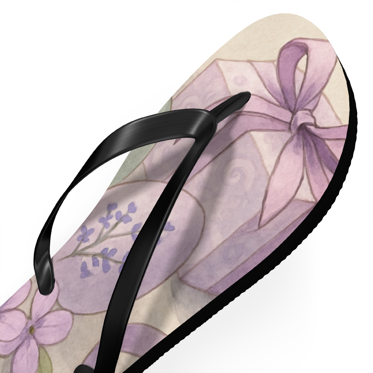 Spring Eggshell Bloom Tableau colorful rubber flip flops