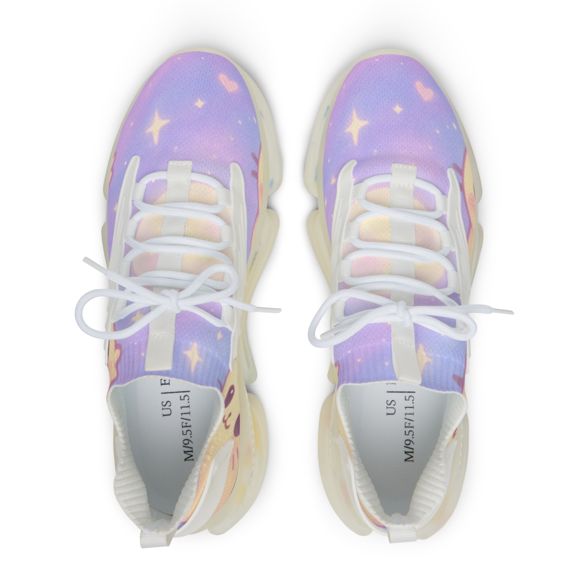 Candy Nebula Kitten Constellation unique printed sneakers