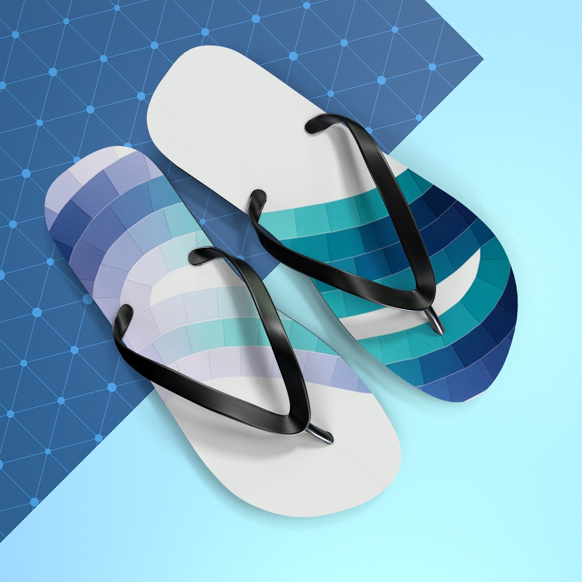 Segmented Arc Cascade personalized beach flip flops