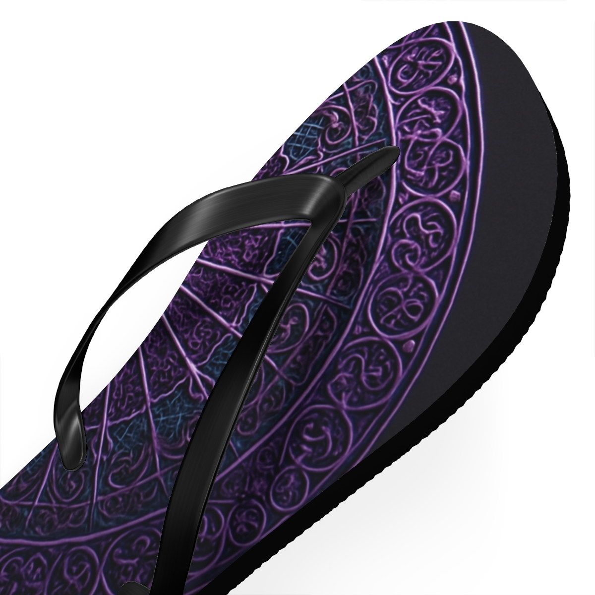 Prismatic Orbit Filigree Wheel trendy printed flip flops