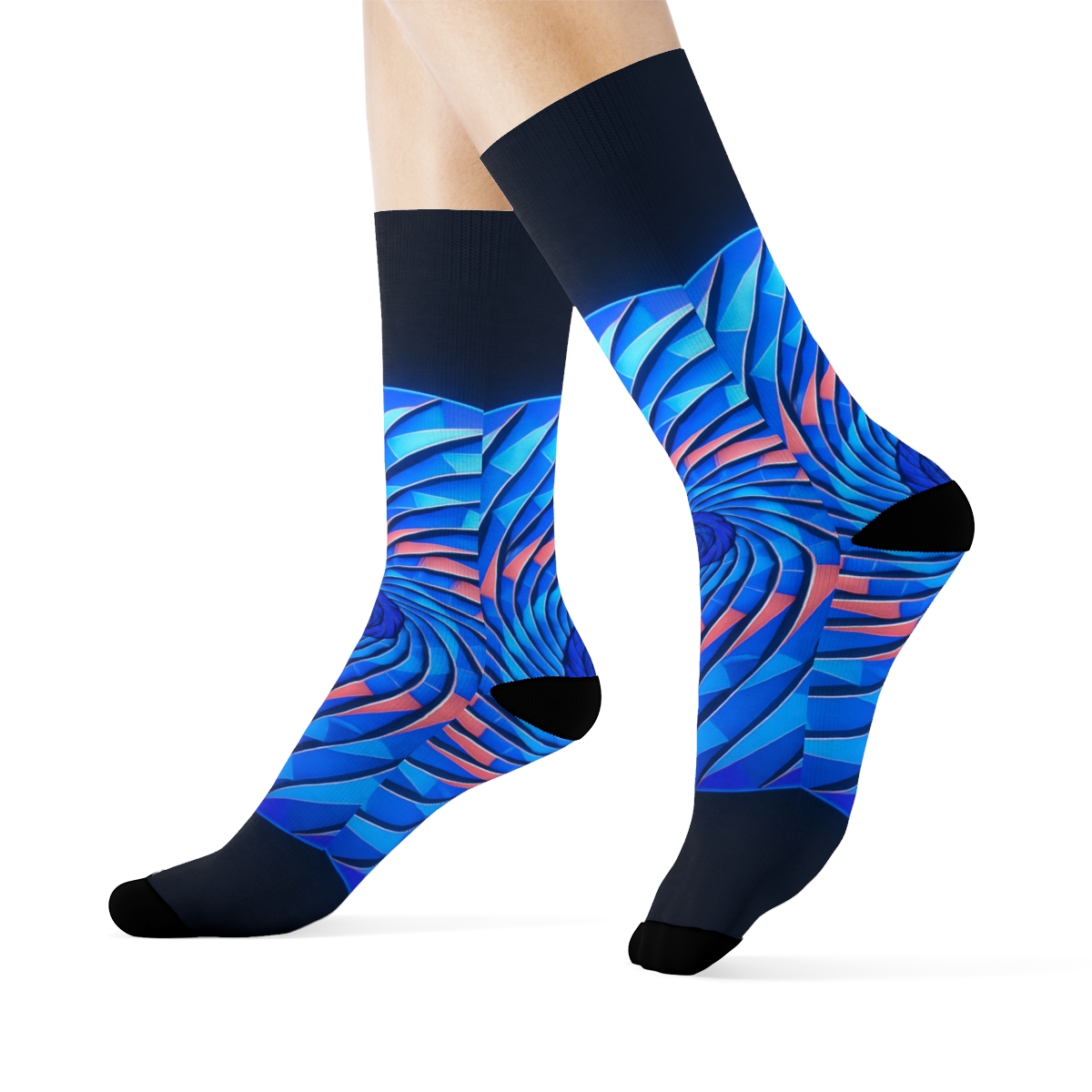 Prismatic Spiral Orb Pattern comfortable cotton socks
