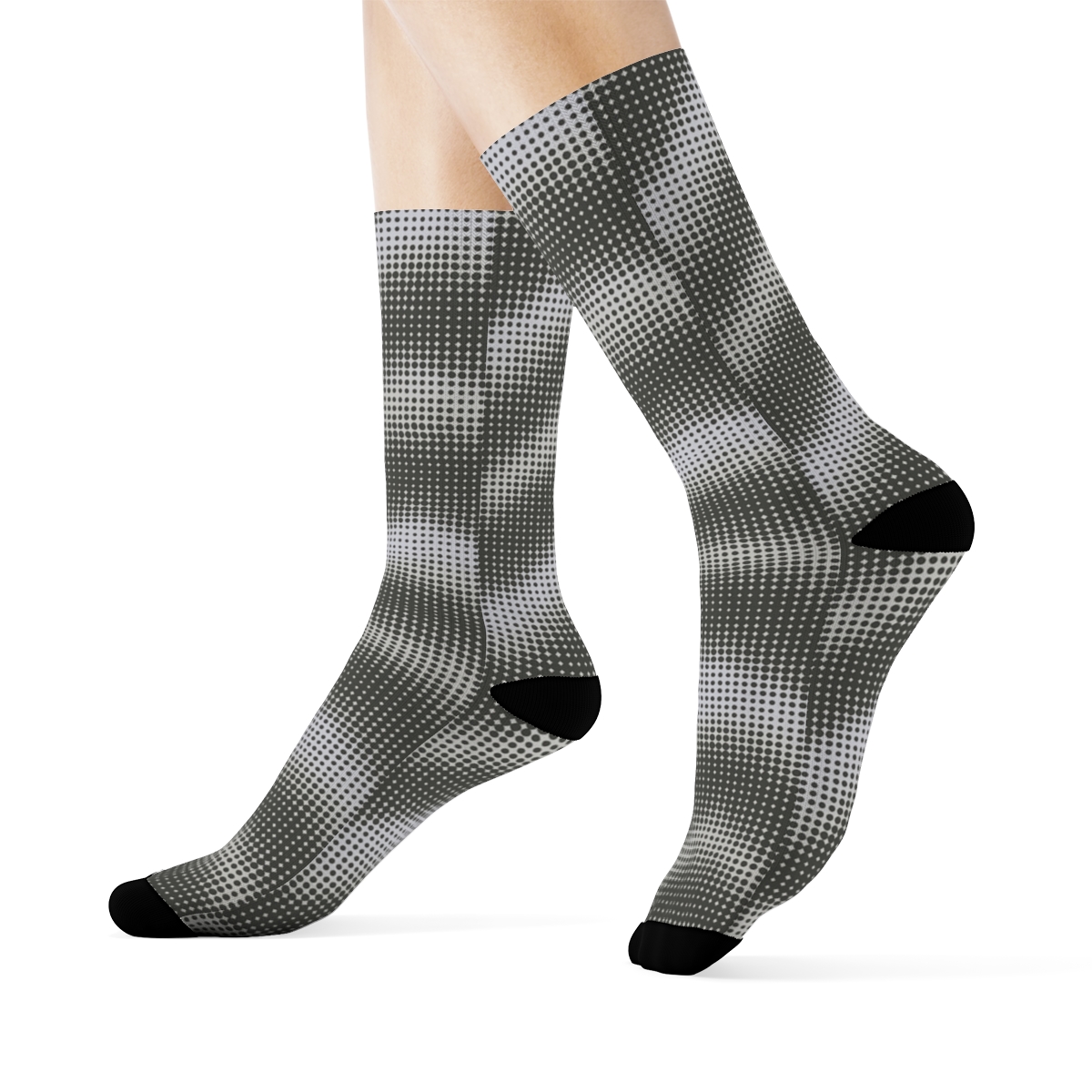 Moire Microdot Orbit Grid comfortable cotton socks