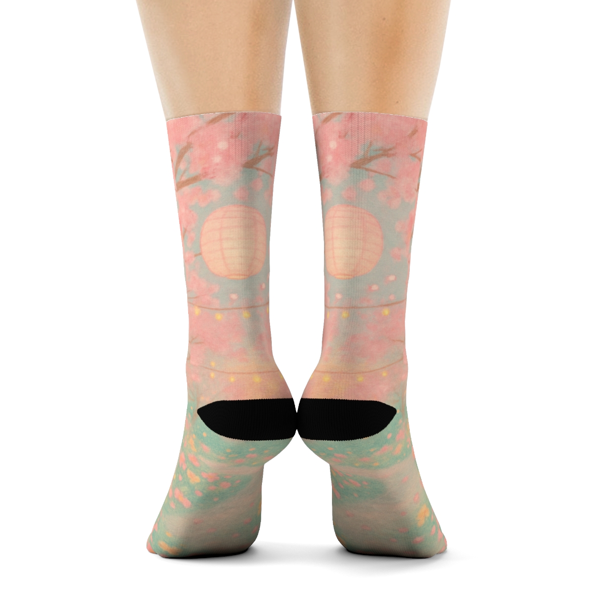 Spring Lantern Blossom Parade stylish patterned socks