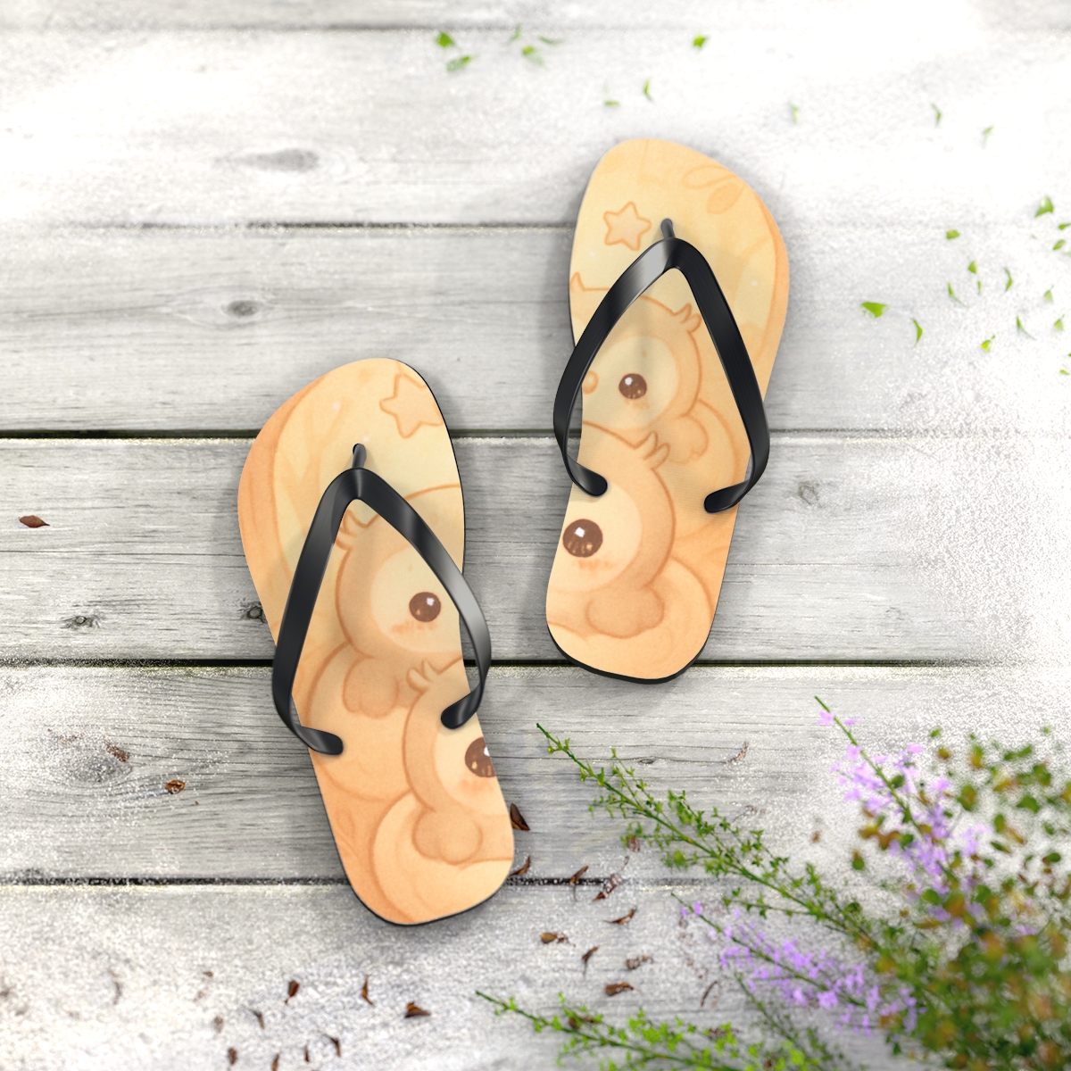 Peachy Dreamscape Flip Flops