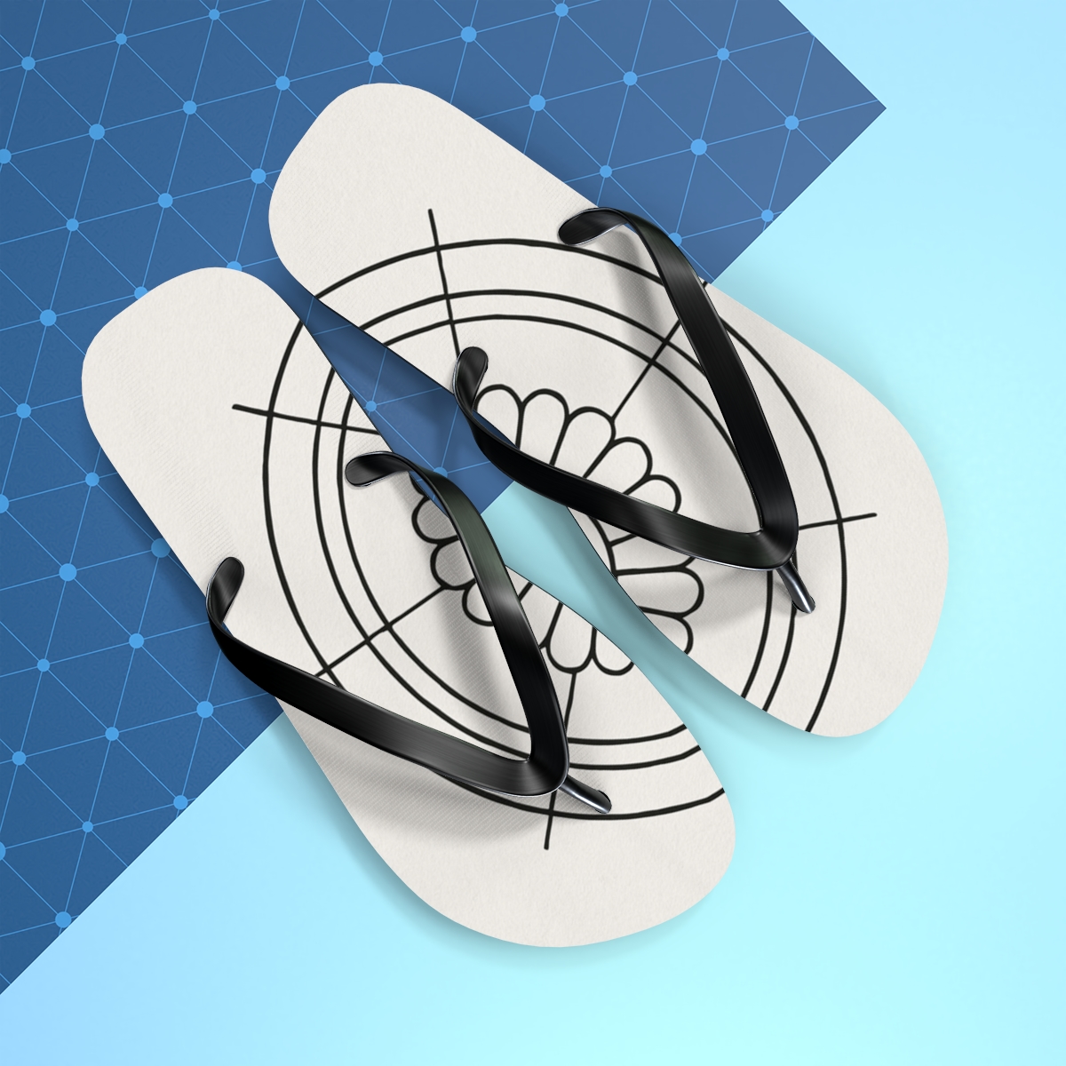 Minimal Eclipse Lattice Rosette colorful rubber flip flops