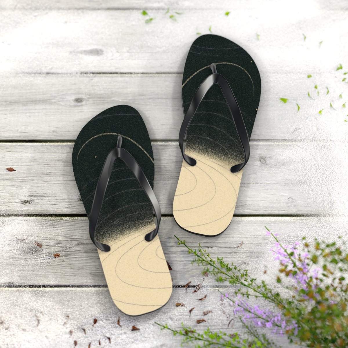 Antenna Reverie Of The Moth personalized beach flip flops