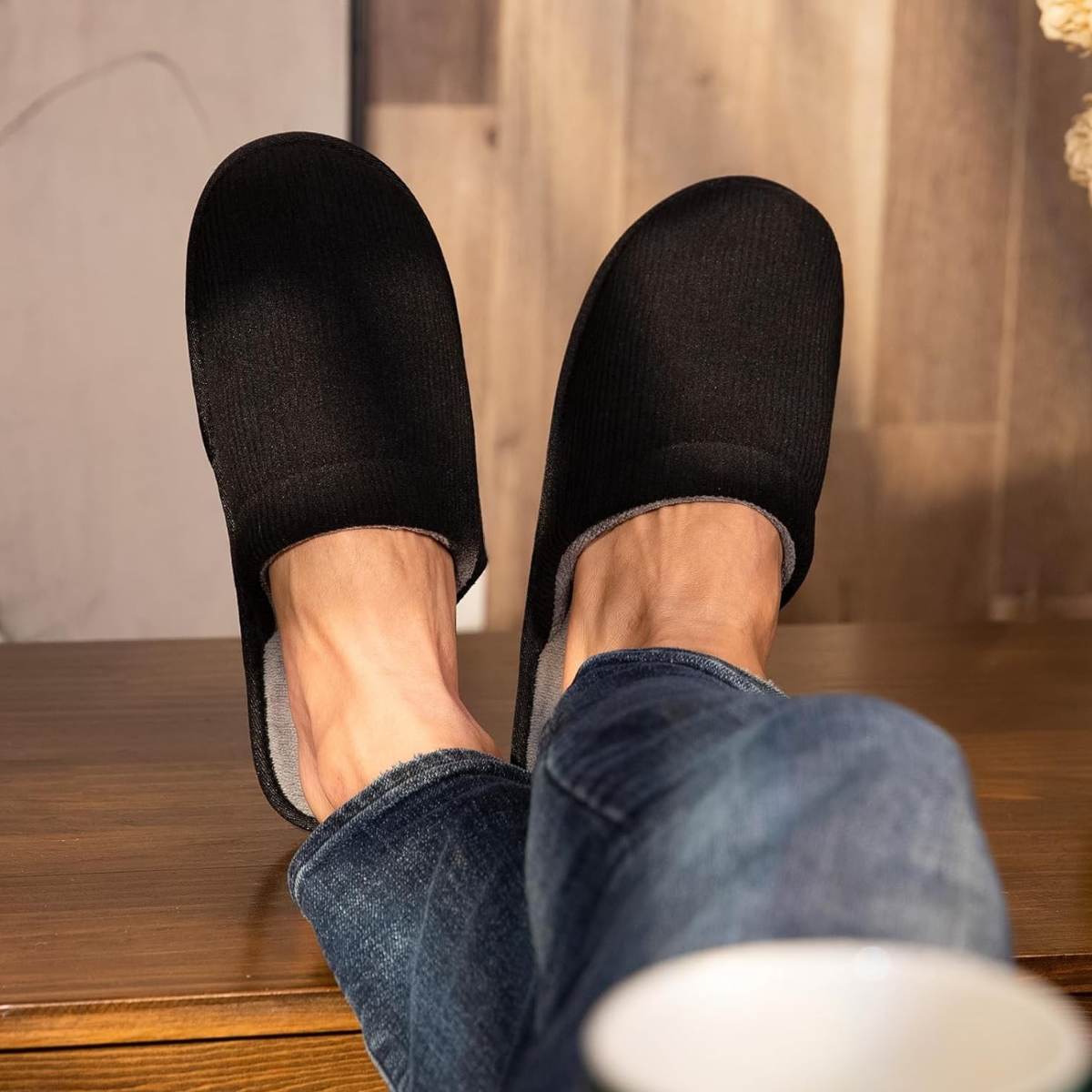 Corduroy Slip On Slippers