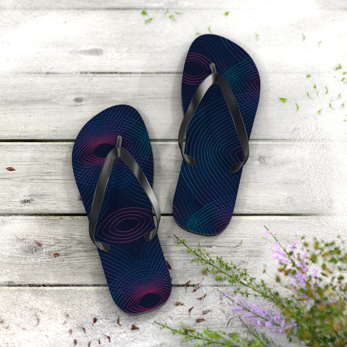 Moire Orbit Interference Weave stylish summer flip flops