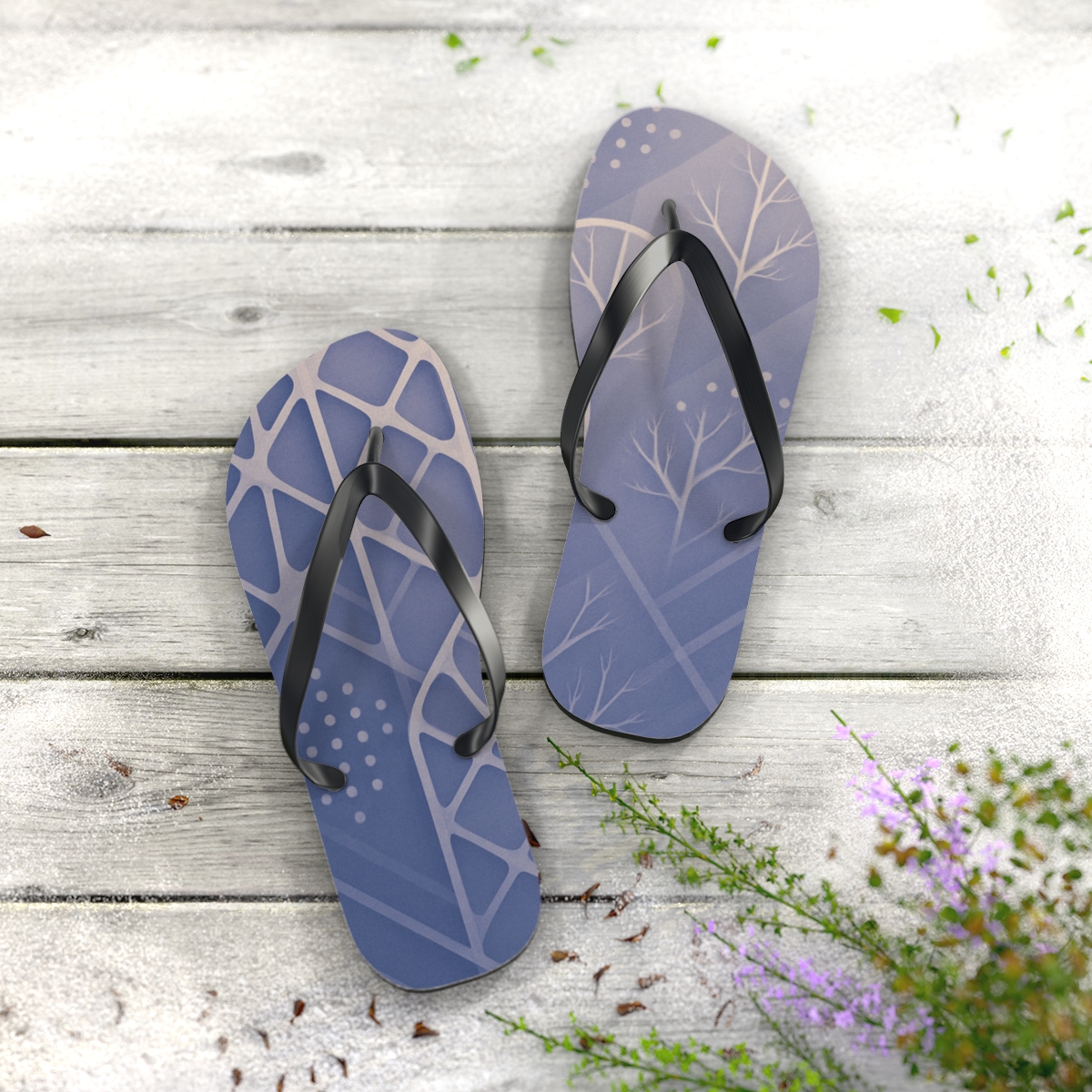 Vein Lattice Cascade custom flip flops