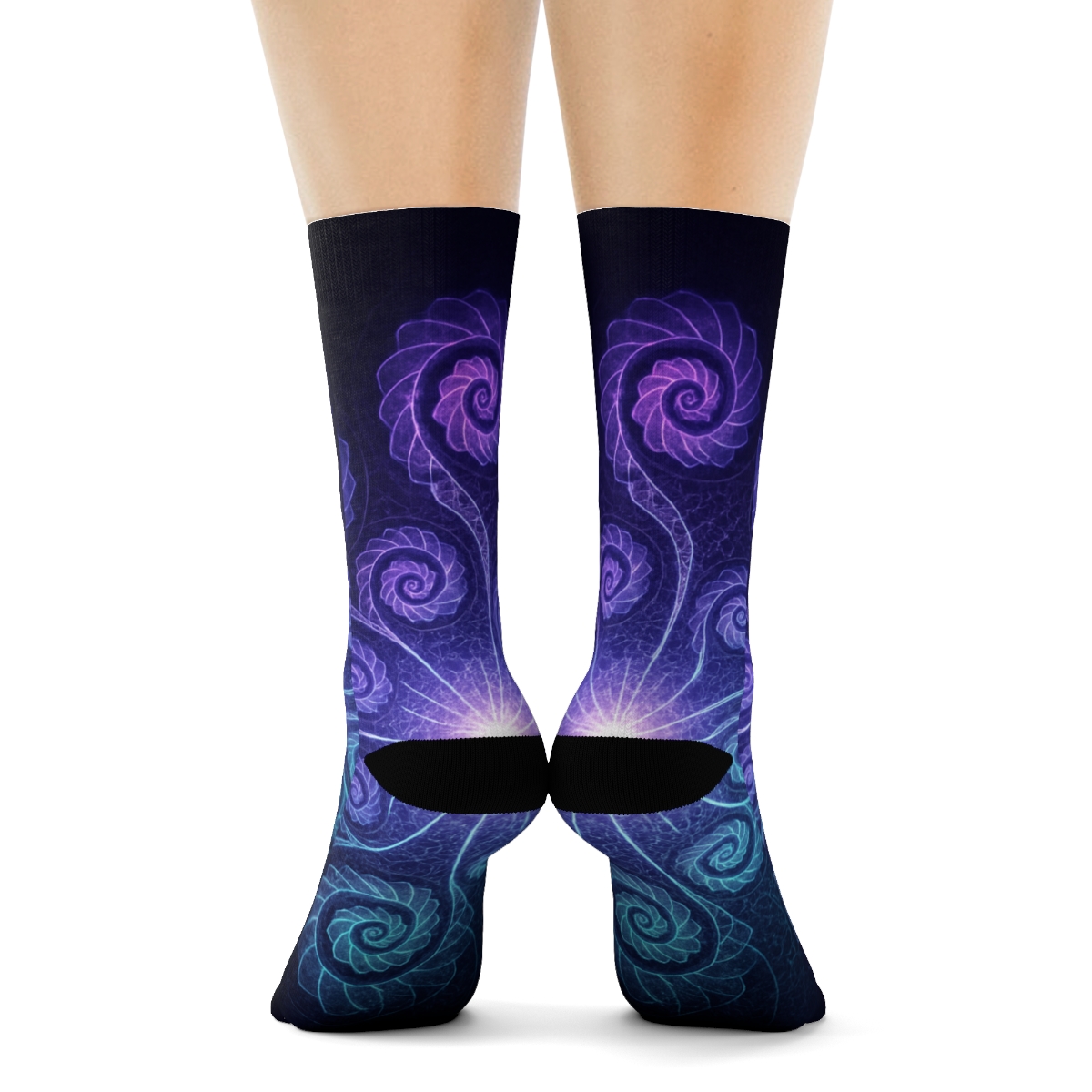 Stellar Spiral Rosette unique printed socks