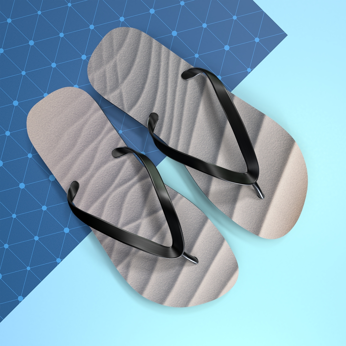Wind Sculpted Ripple Loom designer logo flip flops