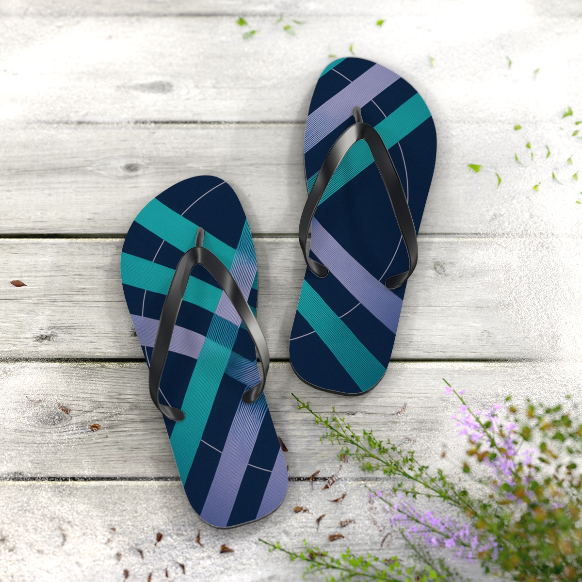 Moire Orbit Weave custom flip flops