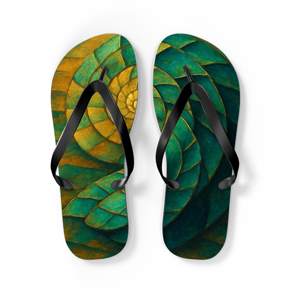 Golden Spiral Shores Flip Flops