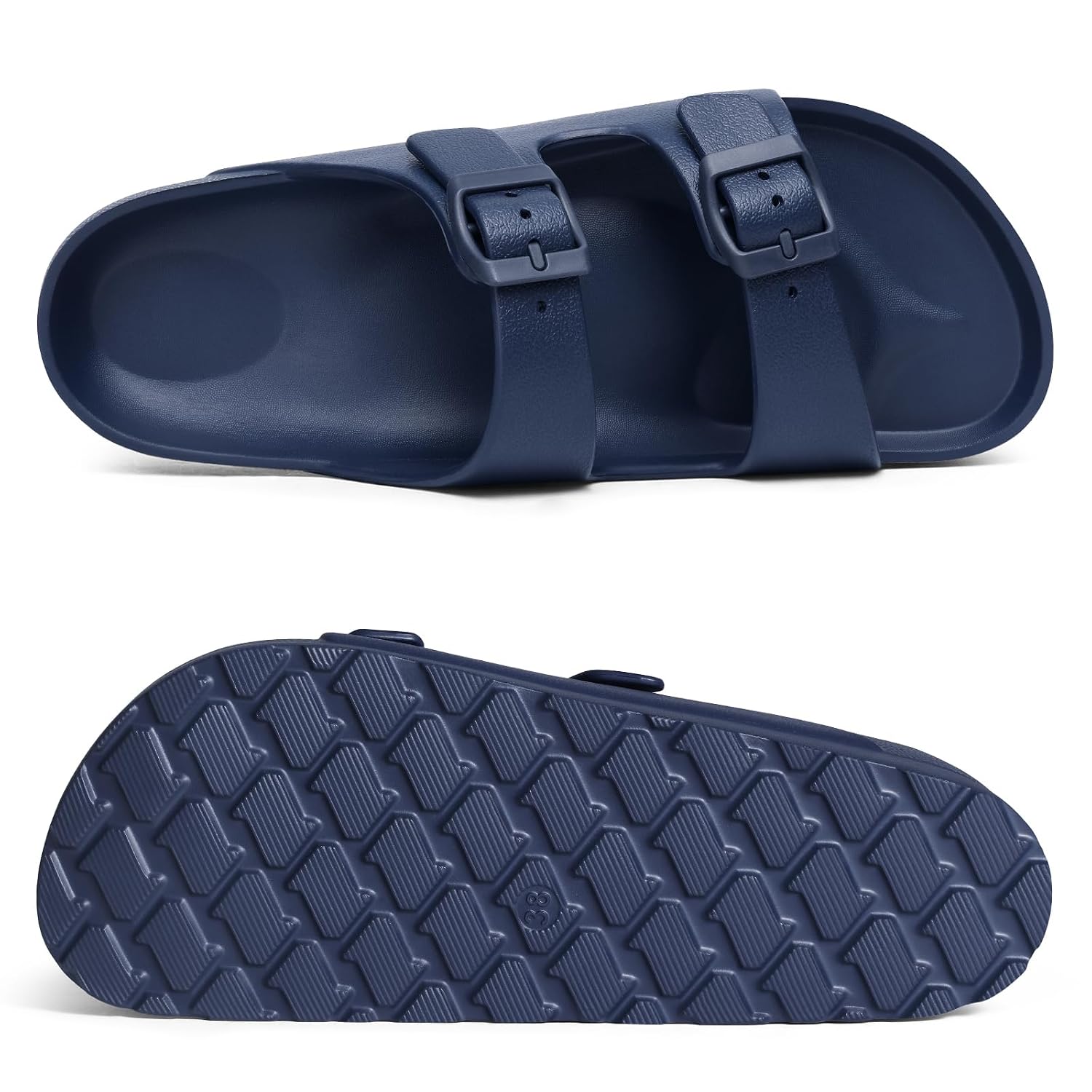 Lightweight Platform Slip On Sandals With Double Buckle Design For Women