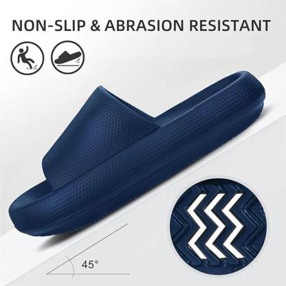 Comfy Cushioned Thick Sole Slides – All Day Support-Cloud Cushion Slides