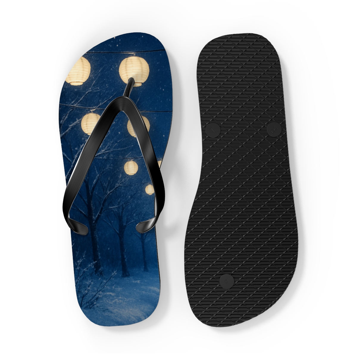 Winter Lantern Starlight custom flip flops