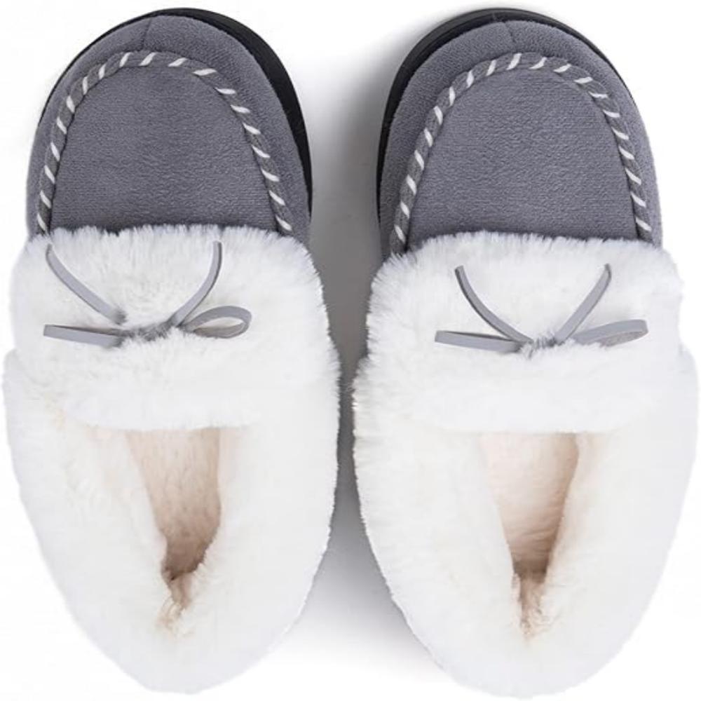Heated Slippers - Trapper Moc Fuzzy Memory Foam For Warmth - Cloud Cushion Slides