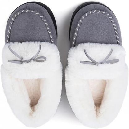 Heated Slippers - Trapper Moc Fuzzy Memory Foam For Warmth - Cloud Cushion Slides
