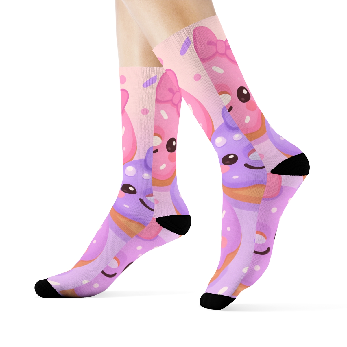 Ribbon Donut Smiles trendy colorful socks
