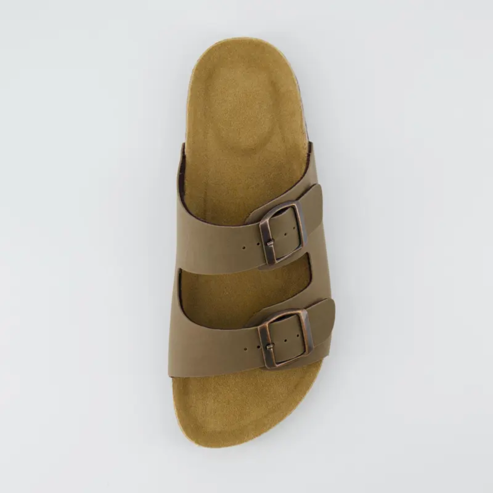 Dual Strap Cork Footbed Slides