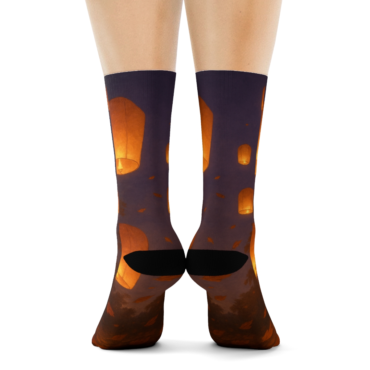 Autumn Ember Lantern Drift stylish patterned socks