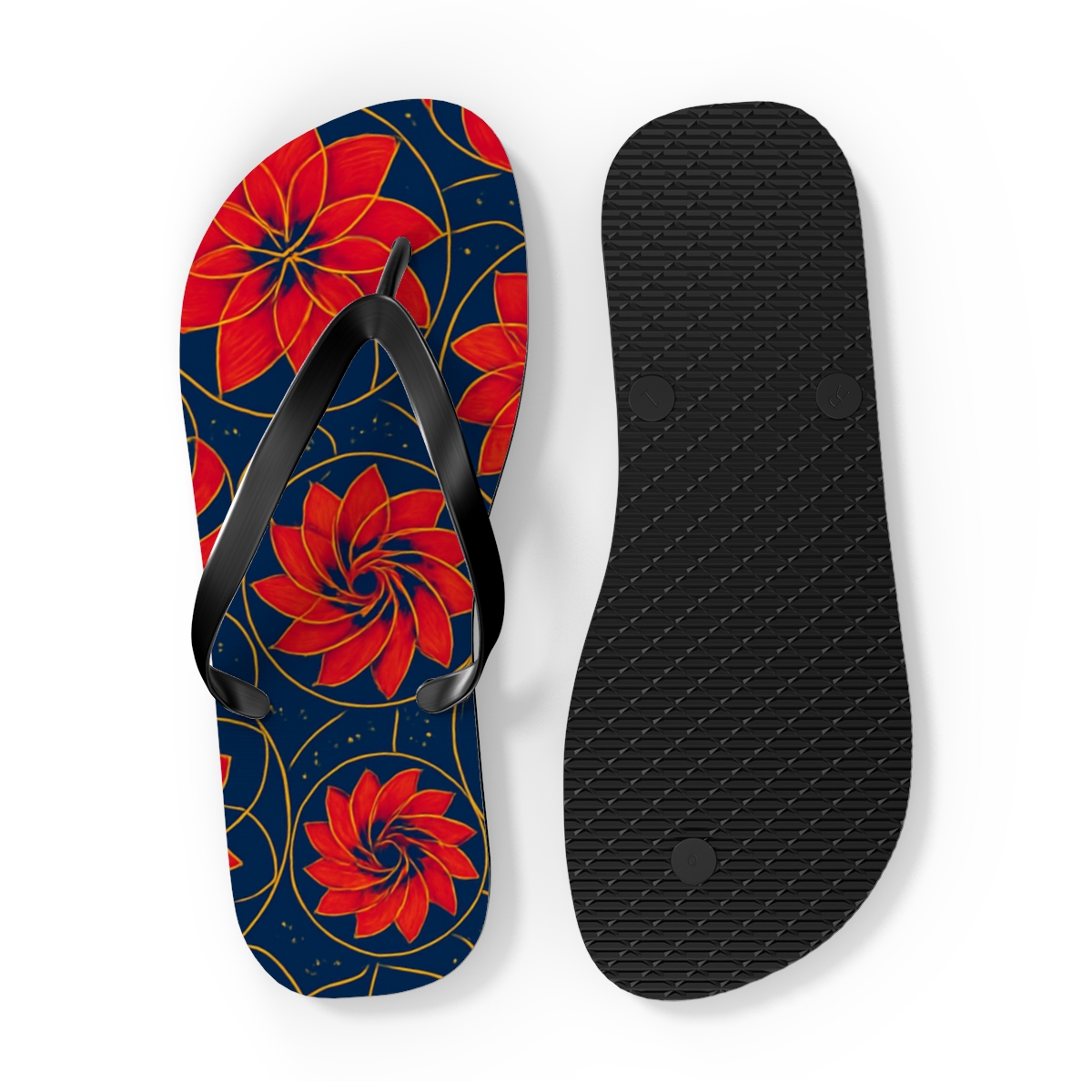 Spiral Blossom Fractal Array soft sole flip flops