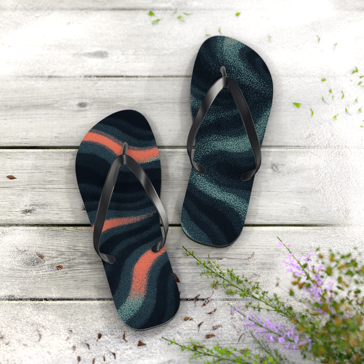 Cuttlefish Pulse Camouflage Symphony custom flip flops