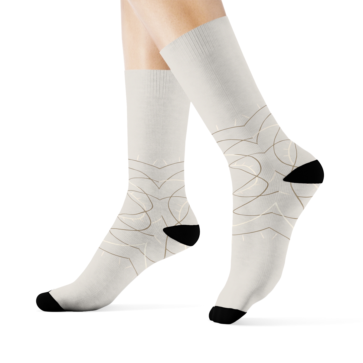 Minimal Orbit Line Mandala designer logo socks