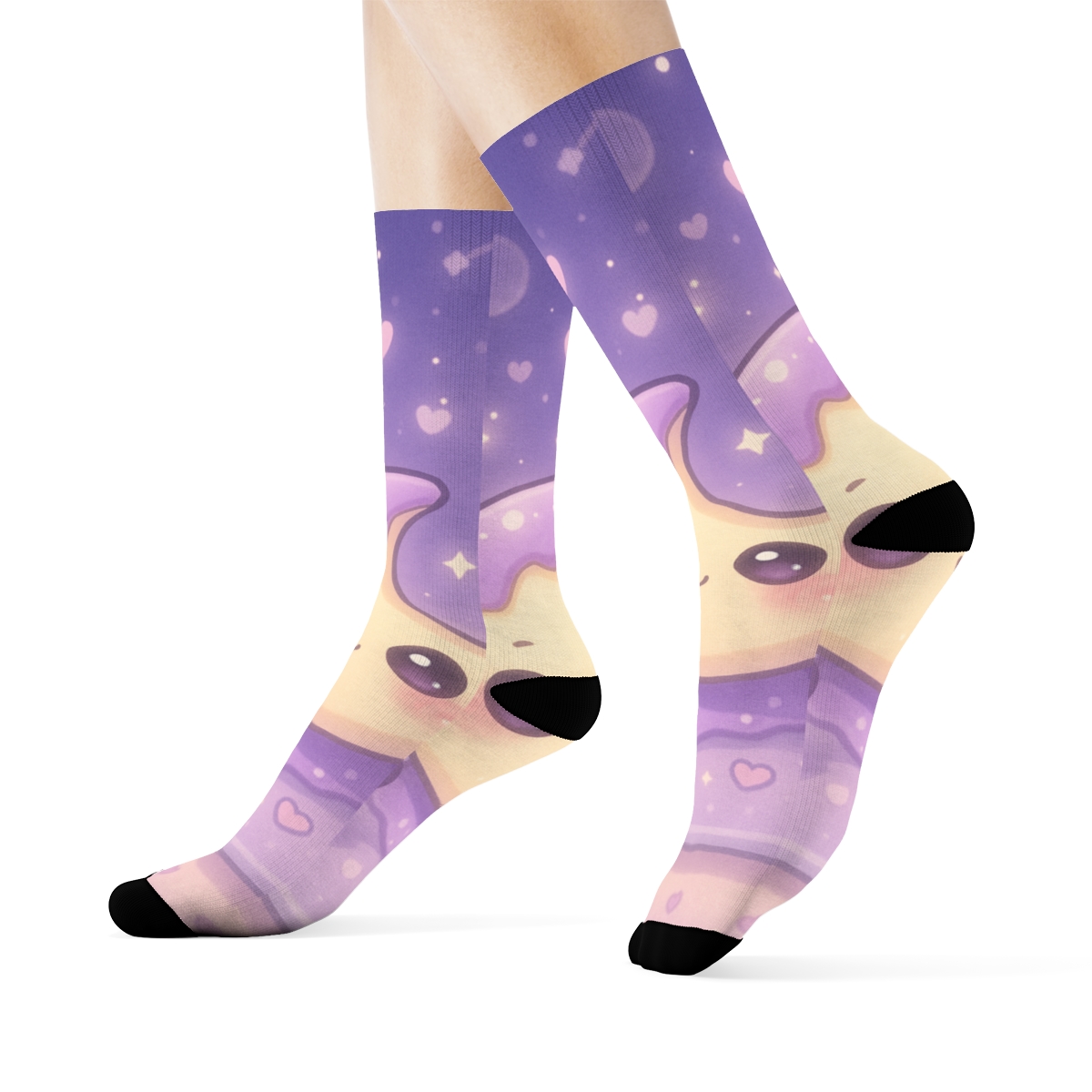 Sleepy Moon Pudding Pals designer logo socks