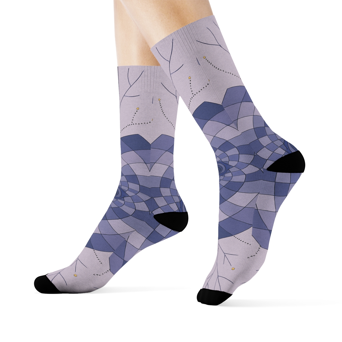 Peony Fractal Rosette Map warm winter socks