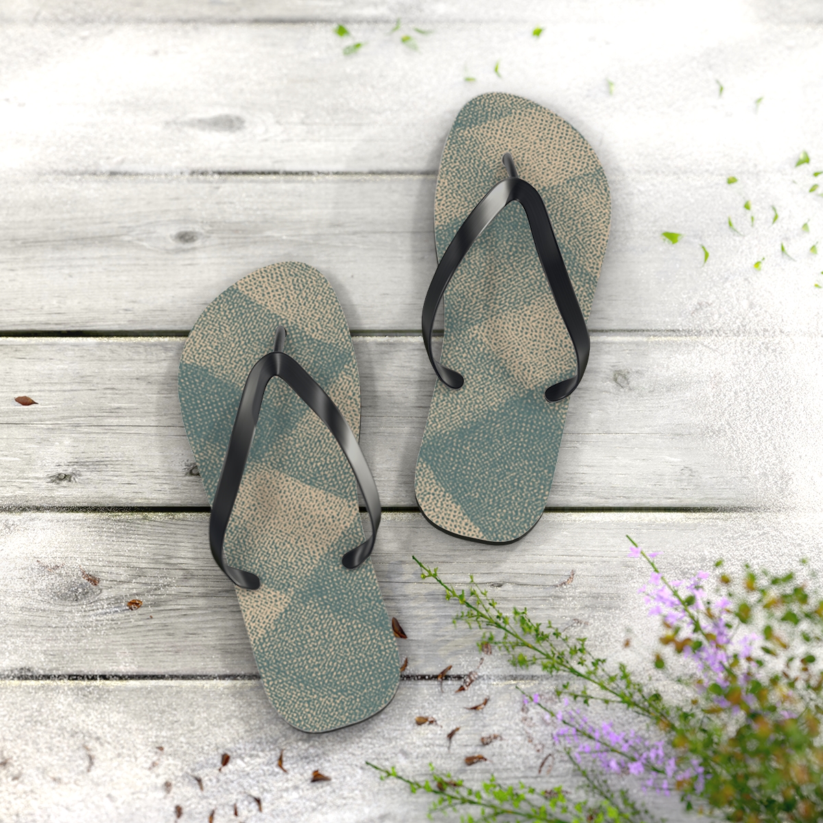 Woven Breeze Pattern Flip Flops