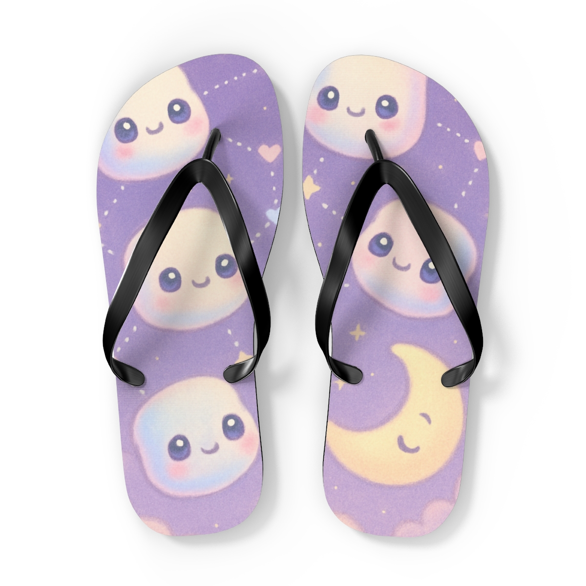 Stargazer Marshmallow Constellations designer logo flip flops