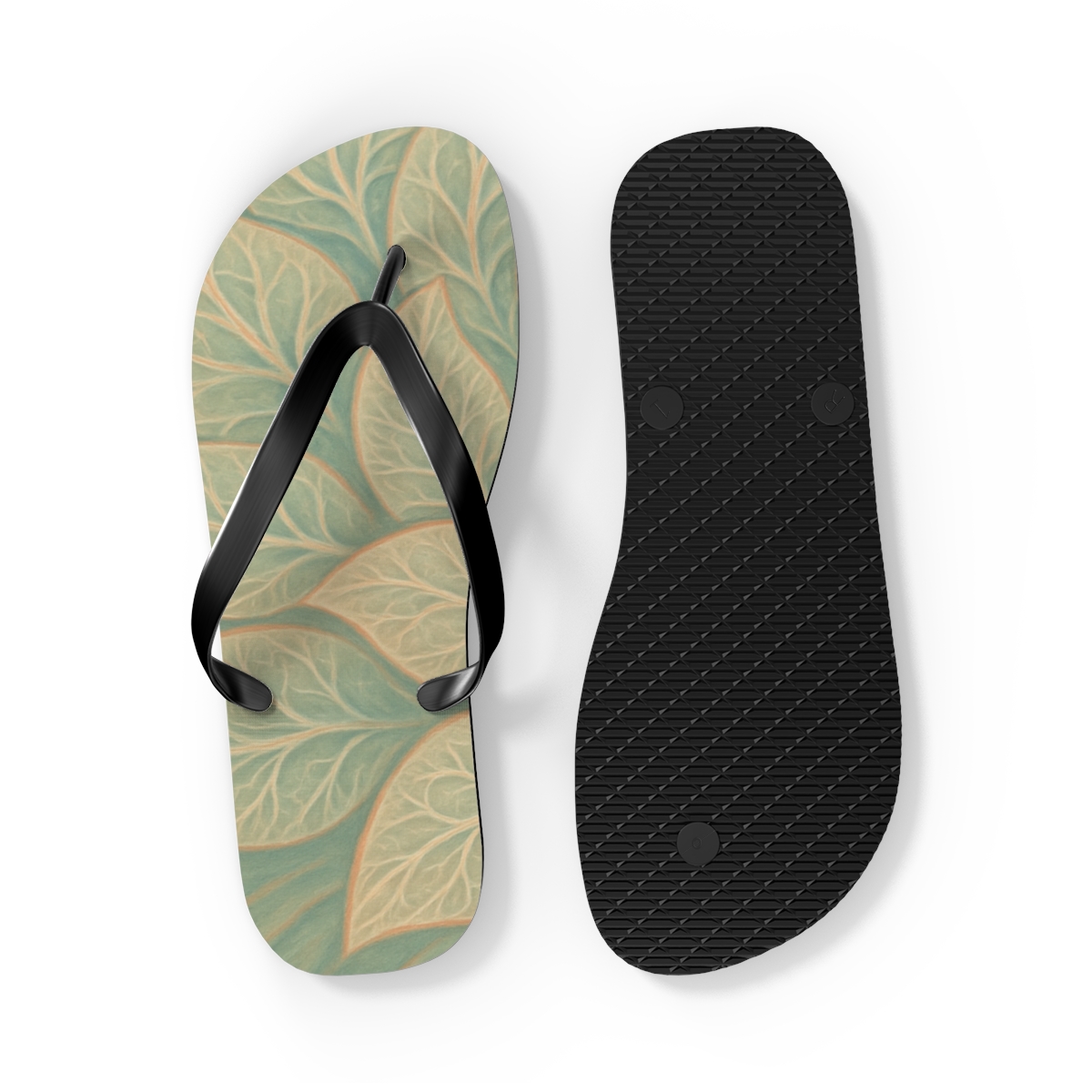 Serene Spiral Bloom Flip Flops
