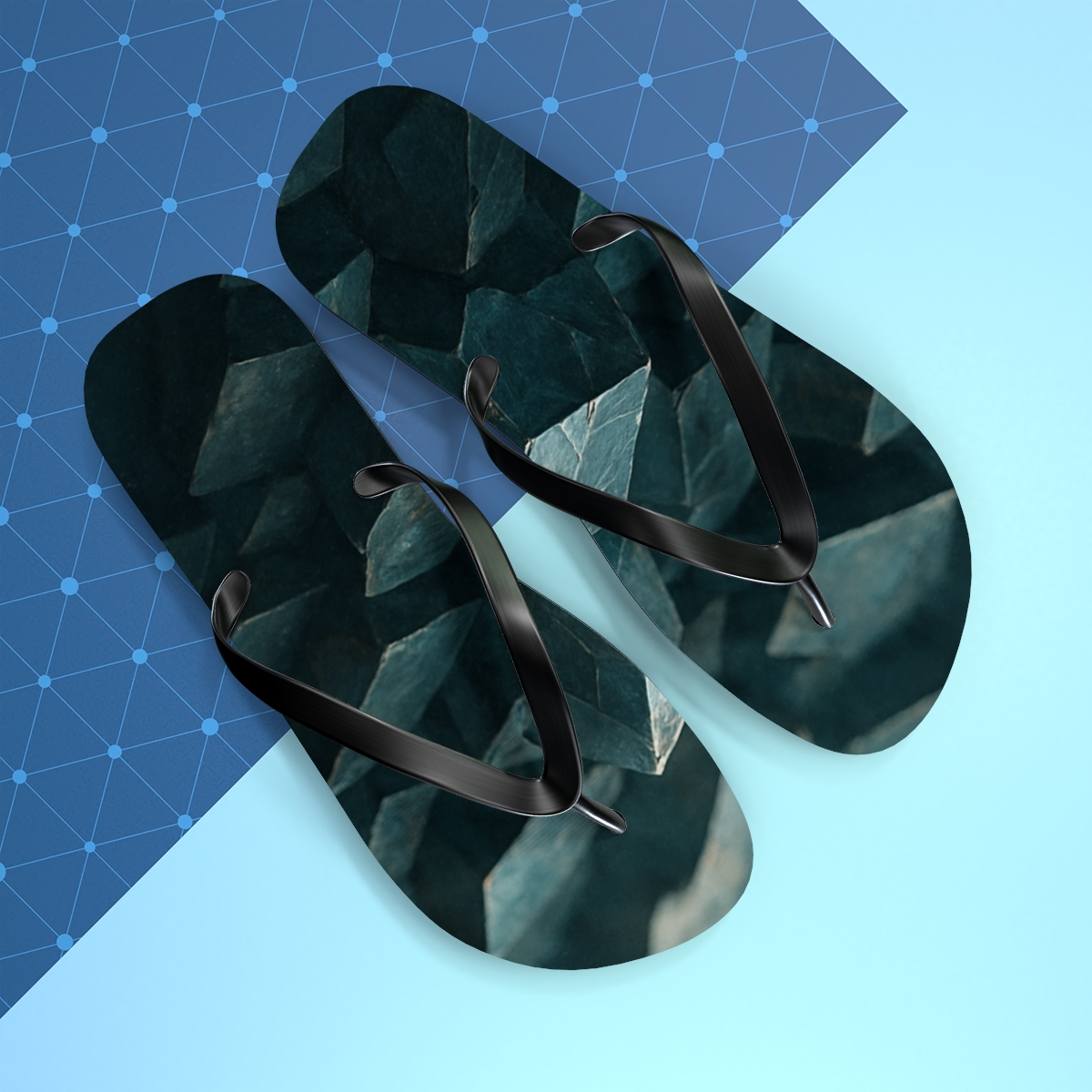 Mineral Facet Driftfield unique graphic flip flops